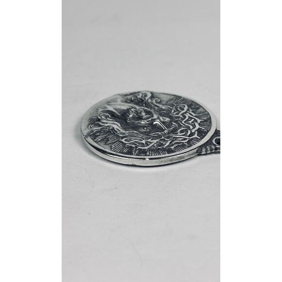 Vintage Sterling Creed Jesus/Our Lady Guadalupe Pendant Vintage Pendant 1.5" 31g - Picture 3 of 10